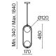 Maytoni MOD013PL-02BS1 - Hanglamp aan een koord RING 2xG9/25W/230V messing