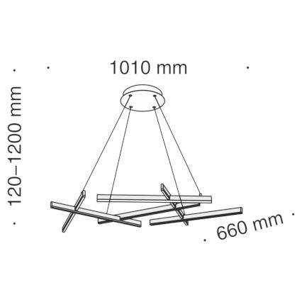 Maytoni MOD016PL-L75W - LED Hanglamp aan een koord LINE LED/79W/230V wit