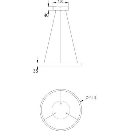 Maytoni MOD058PL-L22B3K - LED Hanglamp aan een koord RIM LED/25W/230V 3000K diameter 40 cm zwart