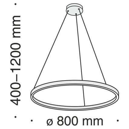Maytoni MOD058PL-L42B4K - LED Hanglamp aan een koord RIM LED/51W/230V 4000K diameter 80 cm zwart