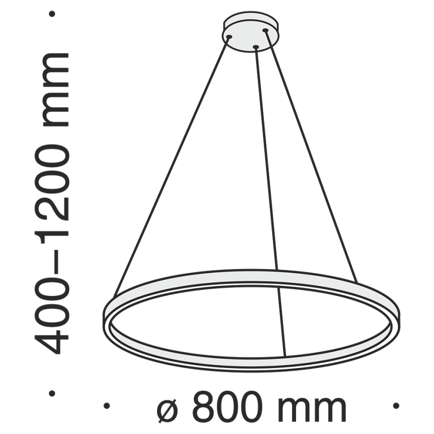Maytoni MOD058PL-L42B4K - LED Hanglamp aan een koord RIM LED/51W/230V 4000K diameter 80 cm zwart