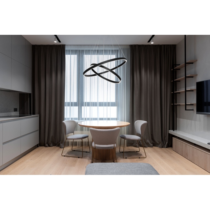 Maytoni MOD058PL-L55B3K - LED Hanglamp aan een koord RIM LED/61W/230V 3000K diameter 60 cm zwart