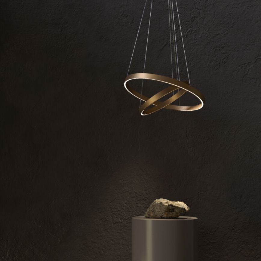 Maytoni MOD058PL-L74BS3K - LED Hanglamp aan een koord RIM LED/88W/230V 3000K diameter 80 cm goud