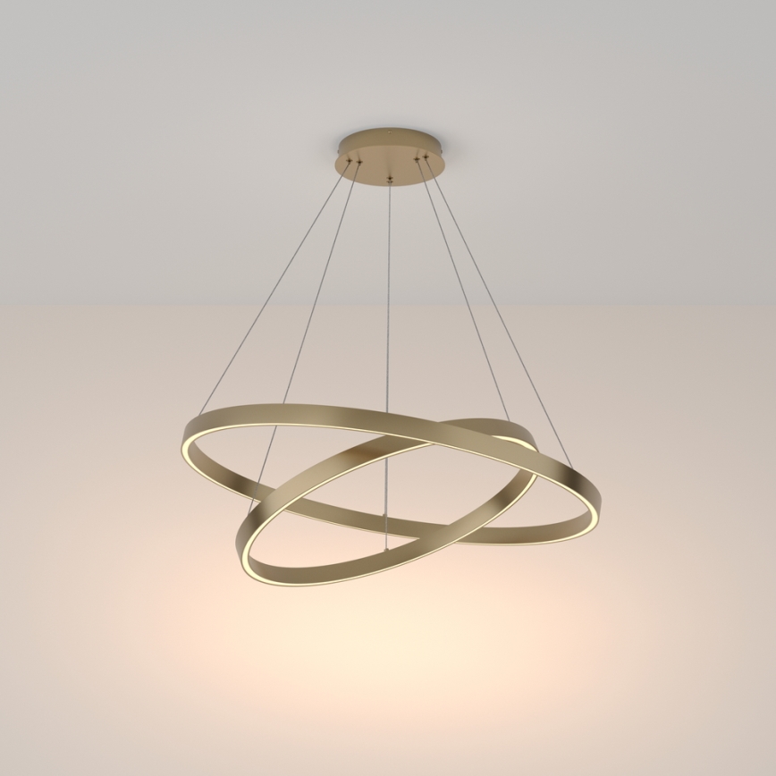 Maytoni MOD058PL-L74BS3K - LED Hanglamp aan een koord RIM LED/88W/230V 3000K diameter 80 cm goud