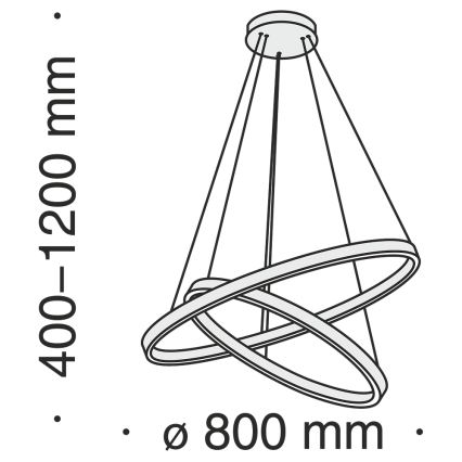 Maytoni MOD058PL-L74BS3K - LED Hanglamp aan een koord RIM LED/88W/230V 3000K diameter 80 cm goud