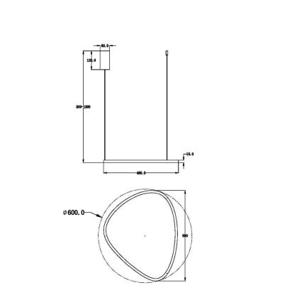 Maytoni MOD072PL-L28BS3K1 - LED Hanglamp aan een koord GLINT LED/24W/230V goud diameter 60 cm