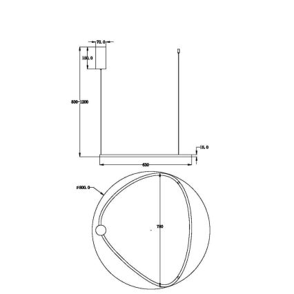 Maytoni MOD072PL-L36BSK1 - LED Hanglamp aan een koord GLINT LED/36W/230V goud