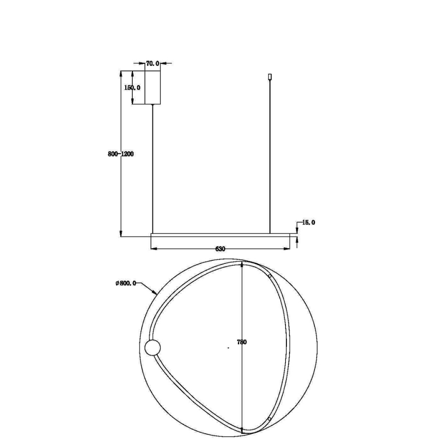Maytoni MOD072PL-L36BSK1 - LED Hanglamp aan een koord GLINT LED/36W/230V goud diameter 80 cm