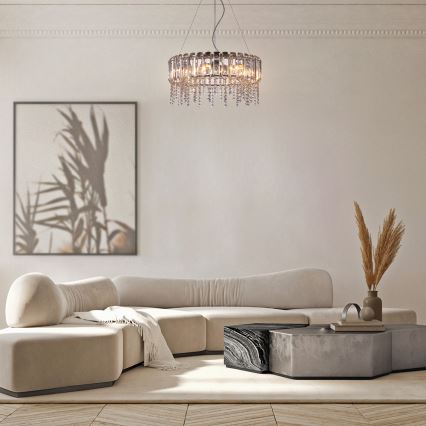 Maytoni MOD097PL-08CH - Hanglamp aan een koord HAIL 8xE14/40W/230V diameter 60,5 cm glanzend chroom