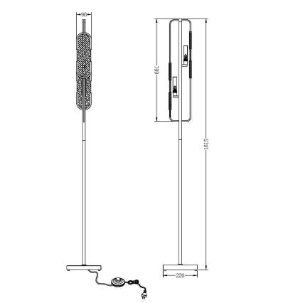 Maytoni MOD099FL-02G - Staande Lamp MARMO 2xG9/40W/230V