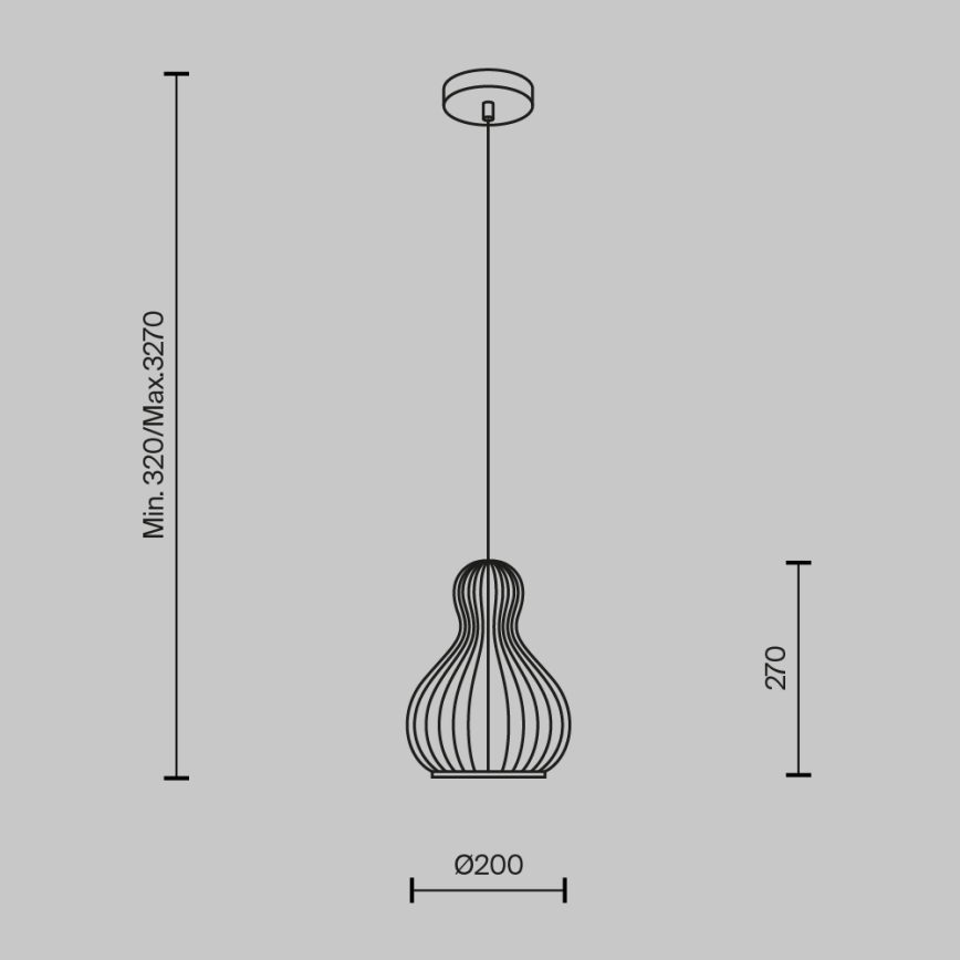 Maytoni MOD192PL-01W - Hanglamp aan een koord ROOTS 1xE27/40W/230V diameter 20 cm beige