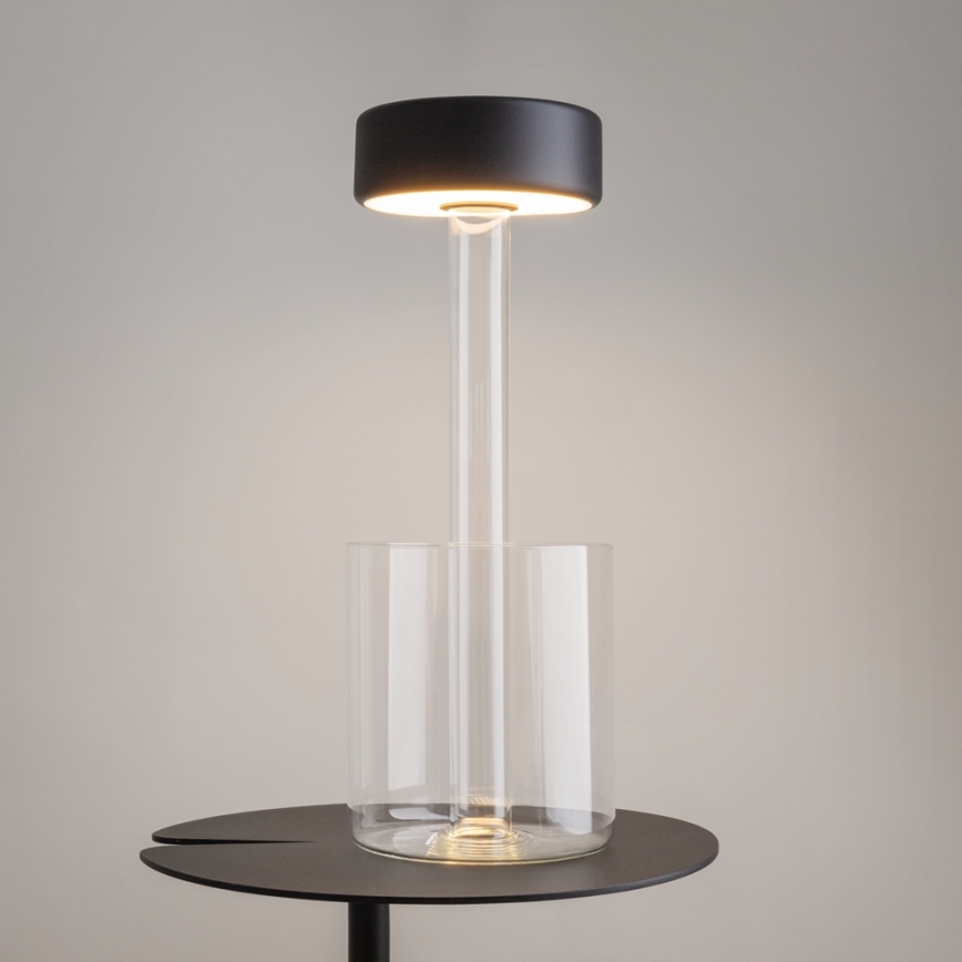 Maytoni MOD229TL-L3B3K1 - LED Dimbaar oplaadbaar draagbaar tafellamp LED/3W/5V 2200-4000K zwart/doorzichtig
