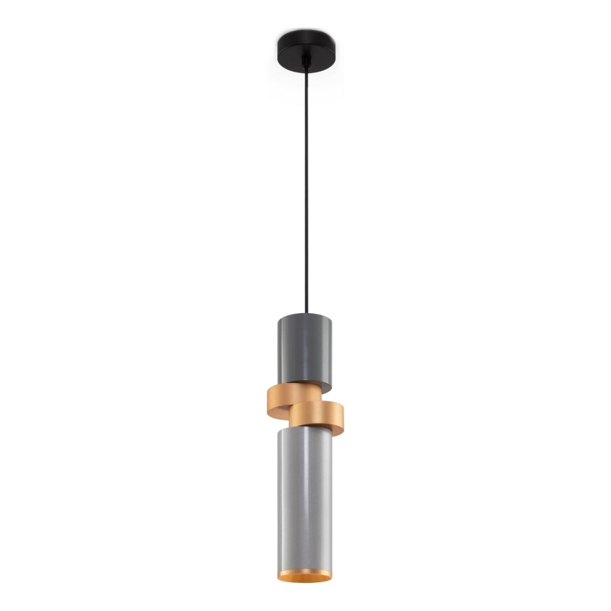 Maytoni MOD303PL-01CFL2 - Hanglamp aan een koord PALETTE 1xGU10/40W/230V grijs/goud
