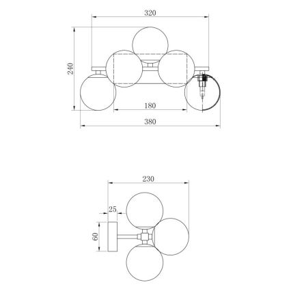 Maytoni MOD547WL-05B - Wandlamp DALLAS 5xG9/28W/230V zwart