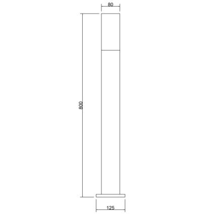 Maytoni O418FL-01GR1 - Buitenlamp WILLIS 1xE27/60W/230V 80 cm IP54 antraciet
