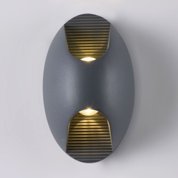 Maytoni O594WL-L6GR - LED Wandlamp voor buiten TIMES SQUARE LED/6W/230V IP65 antraciet