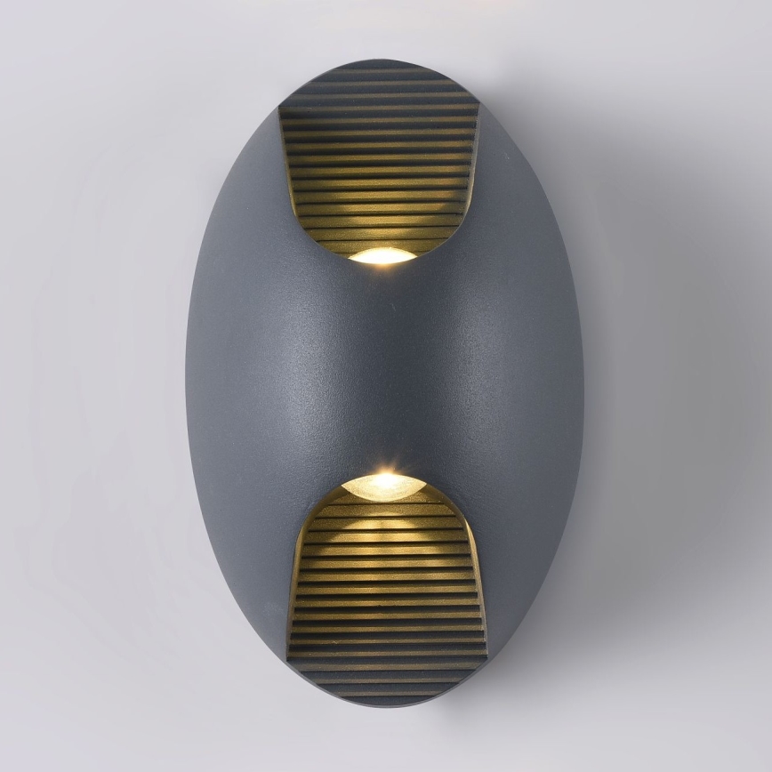 Maytoni O594WL-L6GR - LED Wandlamp voor buiten TIMES SQUARE LED/6W/230V IP65 antraciet