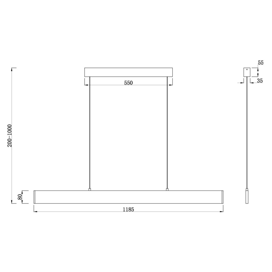 Maytoni P010PL-L30W4K - LED Hanglamp aan een koord STEP LED/30W/230V 4000K 118,5 cm wit