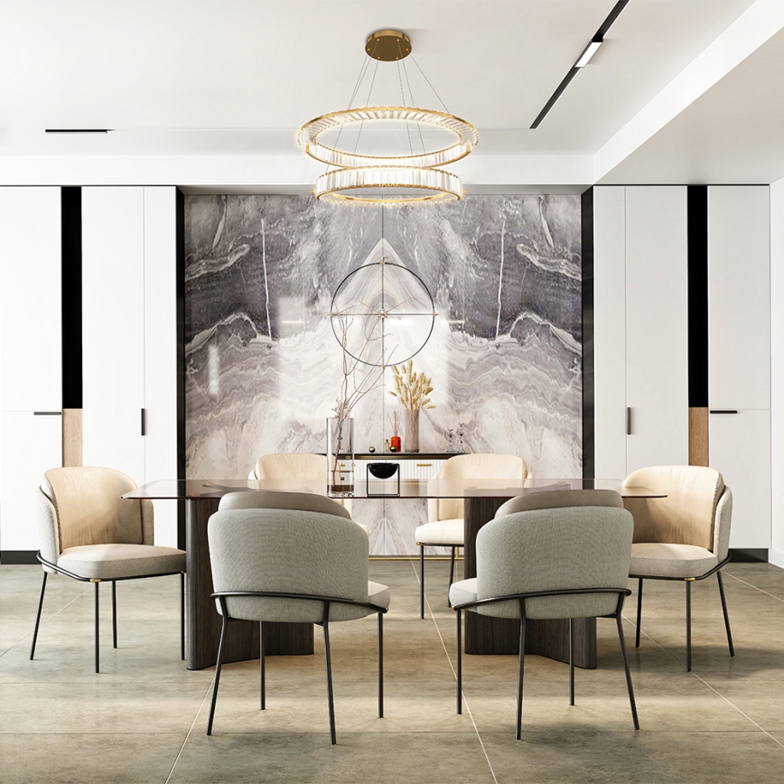 Maytoni P097PL-L90G4K - LED-kroonluchter aan kabel KRONE LED/90W/230V CRI 90 Ø 102 cm goud