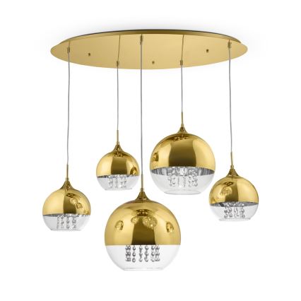 Maytoni P140-PL-170-5-G - Hanglamp aan een koord FERMI 5xE27/60W/230V goud