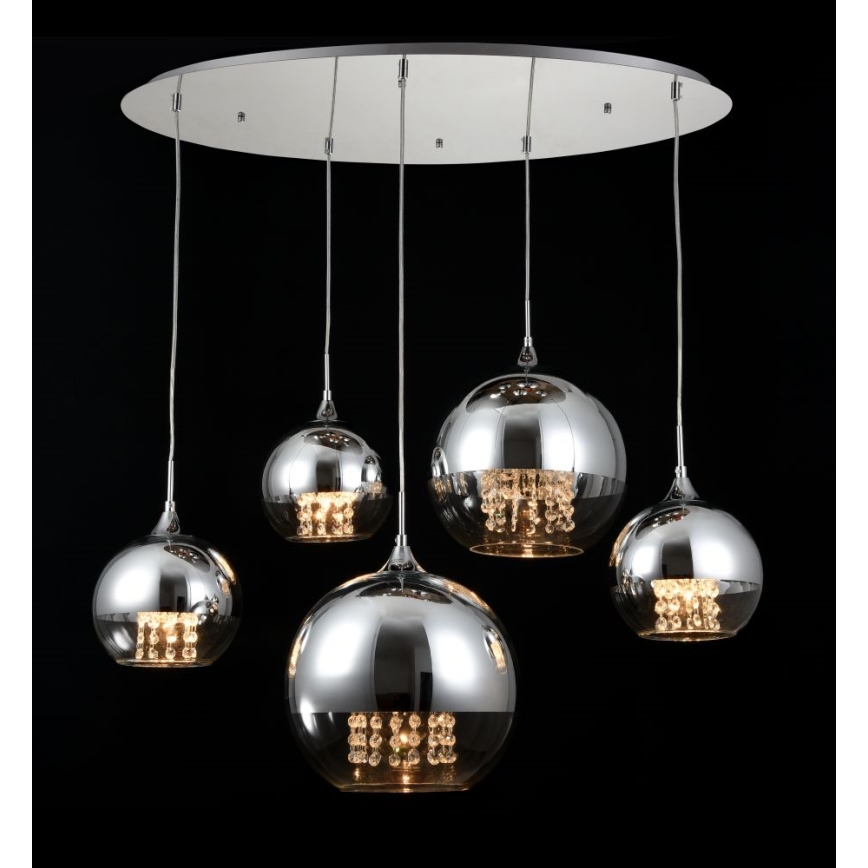 Maytoni P140-PL-170-5-N - Hanglamp aan een koord FERMI 5xE27/60W/230V glanzend chroom