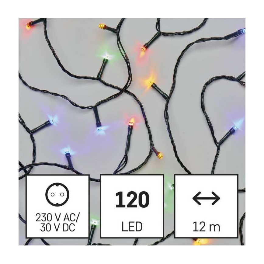 Meerdere Kleuren LED Kerst buitenketting 120x LED / 17m IP44