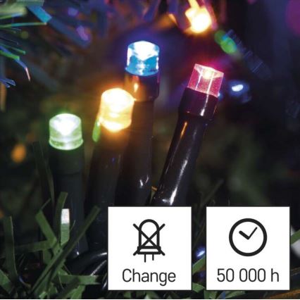 Meerdere Kleuren LED Kerst buitenketting 120x LED / 17m IP44