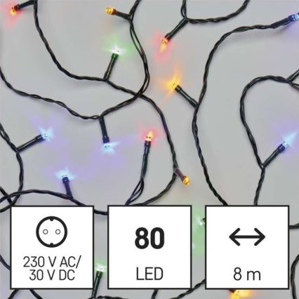 Meerdere Kleuren LED Kerst buitenketting 80x LED / 13m IP44