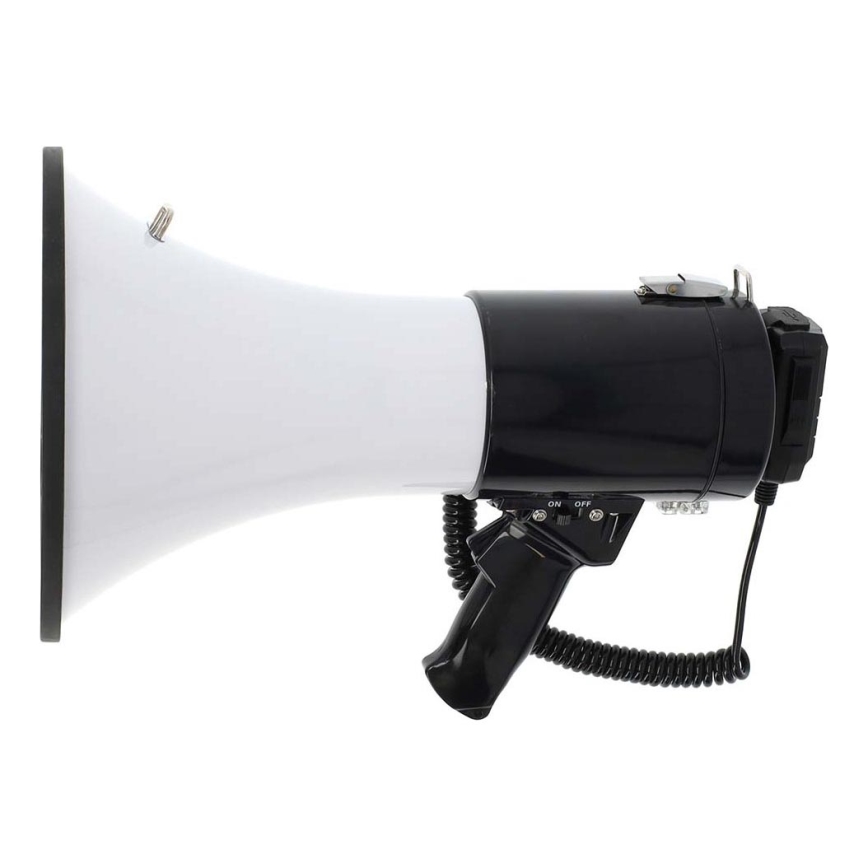 Megafoon met een externe microfoon USB 25W/8xC wit/zwart