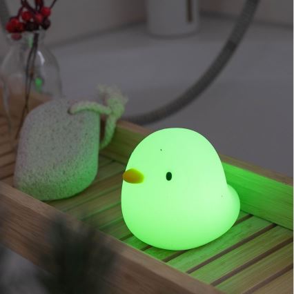 MegaLight - LED RGB Oplaadbaar kinder aanraken badlamp SWIMMY DUCK LED/5V IP67