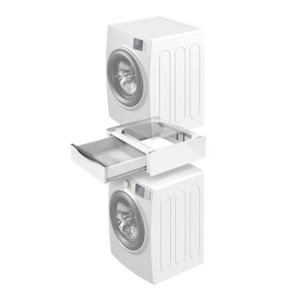 Meliconi 656112 - Tussenstuk voor wasmachine en droger met uittrekbare opberglade 28 l, wit