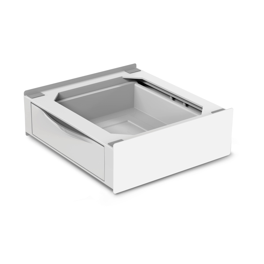 Meliconi 656112 - Tussenstuk voor wasmachine en droger met uittrekbare opberglade 28 l, wit