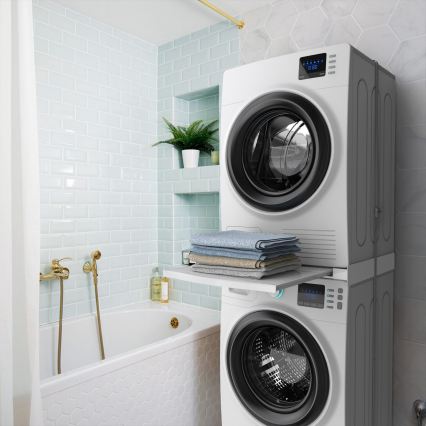 Meliconi 656113 - Tussenstuk voor wasmachine en droger met uittrekbare lade 70 cm wit