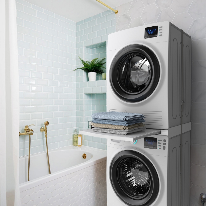 Meliconi 656113 - Tussenstuk voor wasmachine en droger met uittrekbare lade 70 cm wit