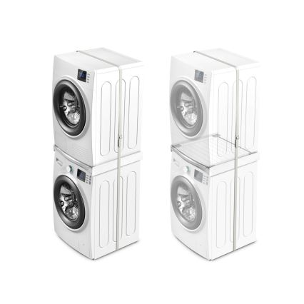 Meliconi 656113 - Tussenstuk voor wasmachine en droger met uittrekbare lade 70 cm wit