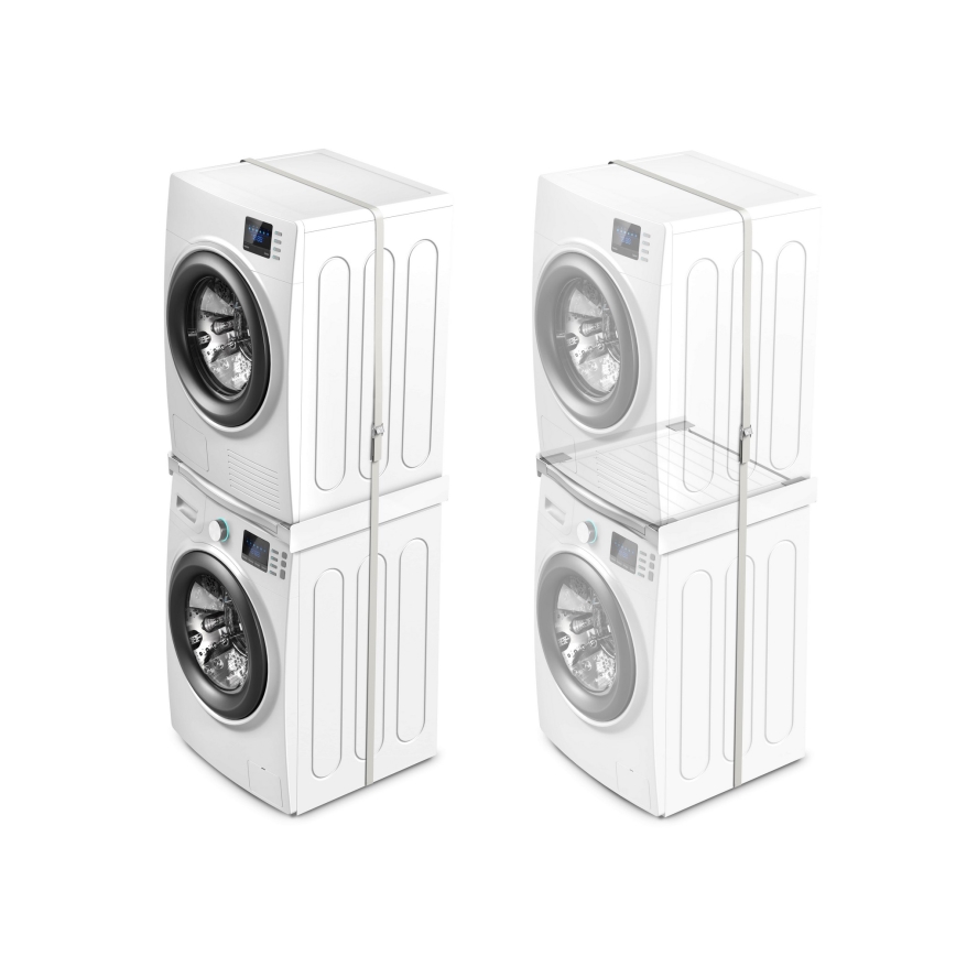 Meliconi 656113 - Tussenstuk voor wasmachine en droger met uittrekbare lade 70 cm wit