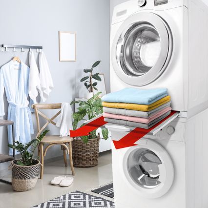 Meliconi 656114 - Tussenstuk voor wasmachine en droger 70 cm wit