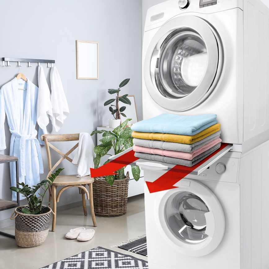 Meliconi 656114 - Tussenstuk voor wasmachine en droger 70 cm wit