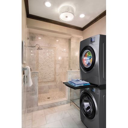 Meliconi 656136 - Tussenstuk voor wasmachine en droger met uittrekbare lade 60 cm zwart