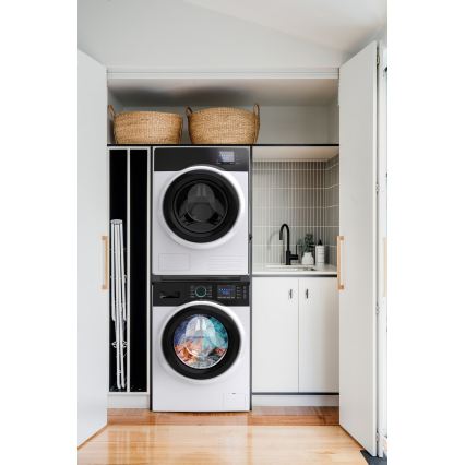 Meliconi 656136 - Tussenstuk voor wasmachine en droger met uittrekbare lade 60 cm zwart