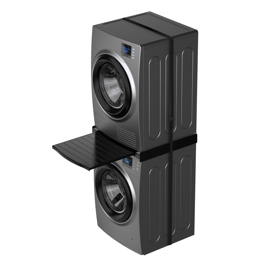 Meliconi 656136 - Tussenstuk voor wasmachine en droger met uittrekbare lade 60 cm zwart