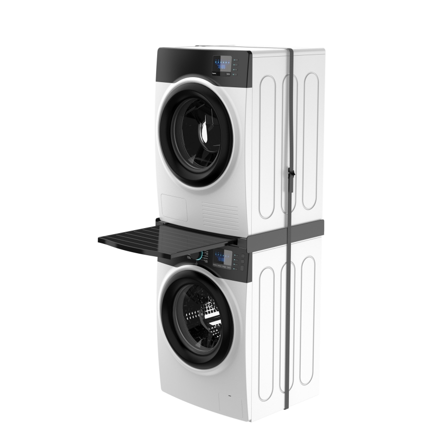 Meliconi 656136 - Tussenstuk voor wasmachine en droger met uittrekbare lade 60 cm zwart