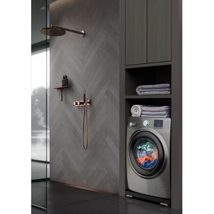 Meliconi 656168 - Anti-trillingsmat voor wasmachine met uitschuifbare wieltjes, 47 cm, zwart