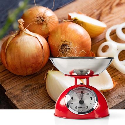 Melissa - Retro keukenweegschaal met kom, rood