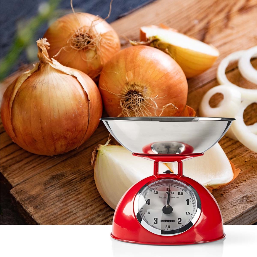 Melissa - Retro keukenweegschaal met kom, rood