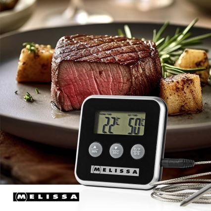 Melissa - Vleesthermometer met digitaal display en timer 0-250 °C 1xAAA