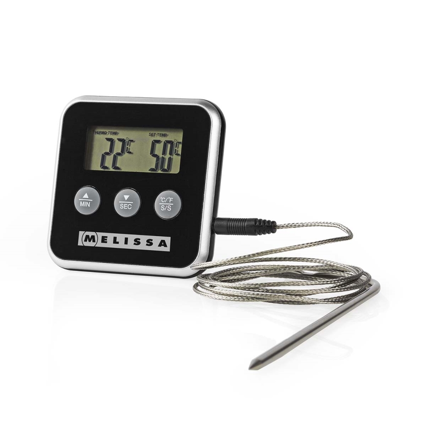 Melissa - Vleesthermometer met digitaal display en timer 0-250 °C 1xAAA