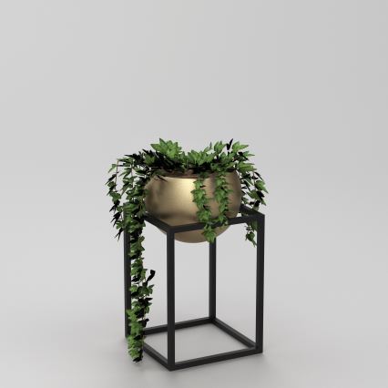 Metalen bloempot 51,3x29 cm zwart/goud