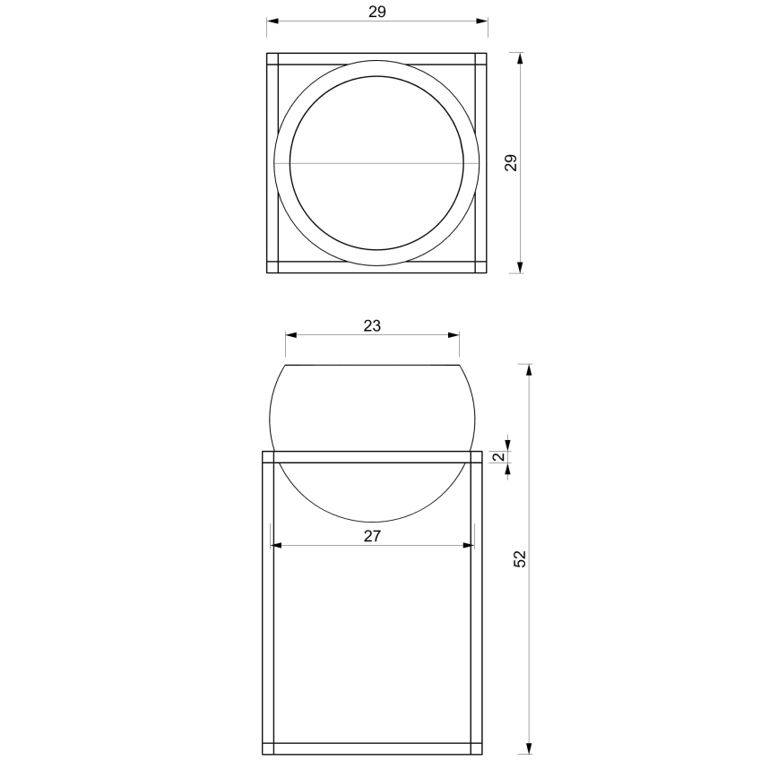 Metalen bloempot 51,3x29 cm zwart