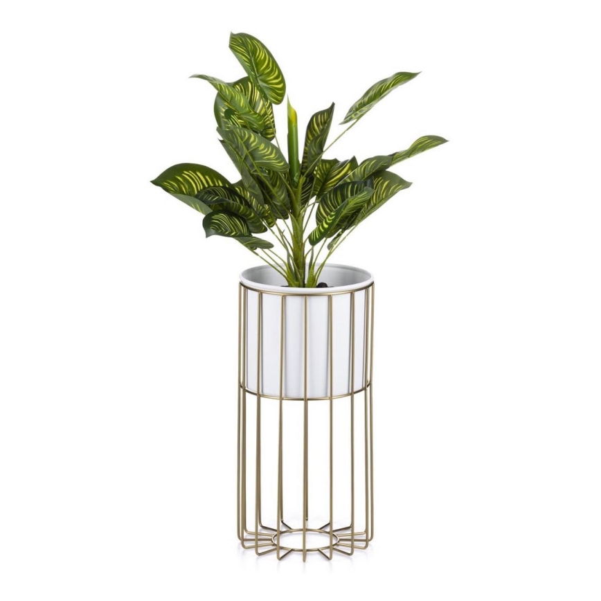 Metalen bloempot LOFT 42x20 cm goud/wit